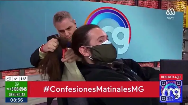 Insólito: José Miguel Viñuela se llena de críticas tras cortar en vivo el pelo a un camarógrafo