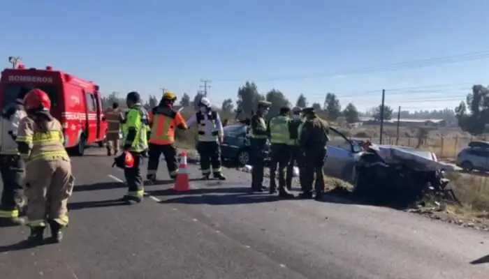 Cuatro personas murieron en colisión frontal en Peralillo