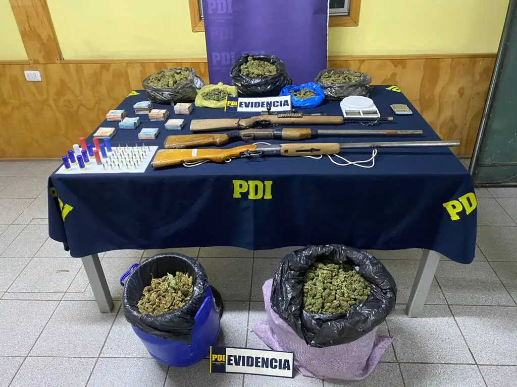 PDI detuvo a padre e hijo con más de siete kilos de marihuana y armas de fuego en Rauco
