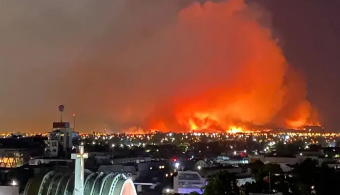 Incendio forestal descontrolado en Chillán: fuego alcanzó sectores urbanos