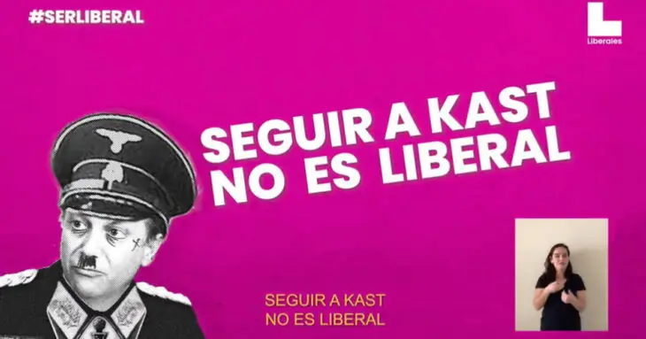 Franja del Partido Liberal muestra una caricatura de Kast vestido de nazi y desata críticas transversales