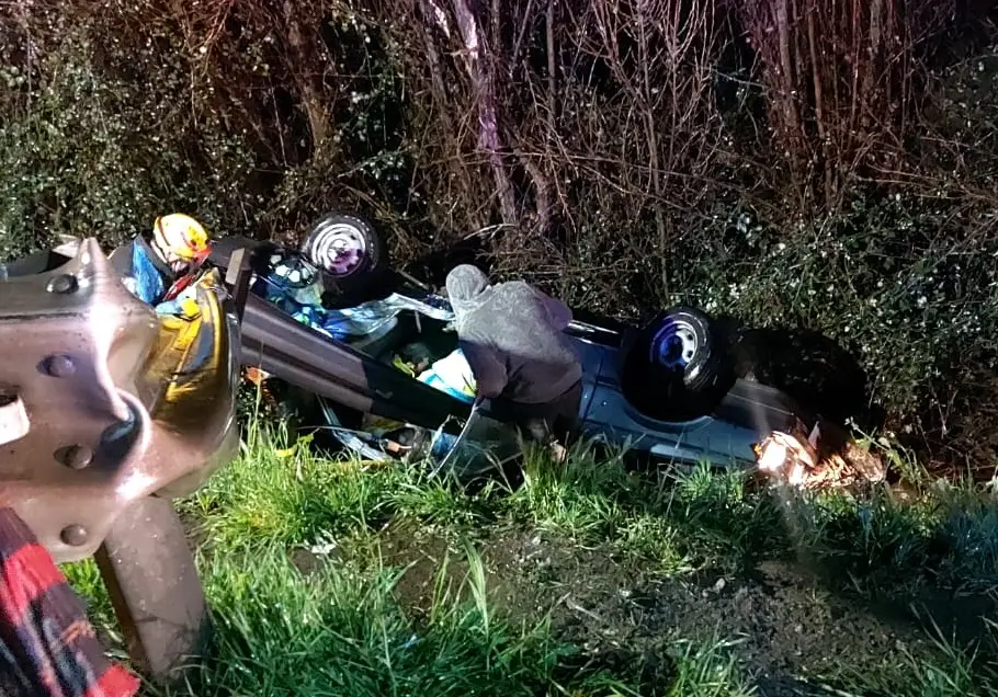 Accidente de tránsito en Ruta 5 frente a Teno dejó tres personas lesionadas