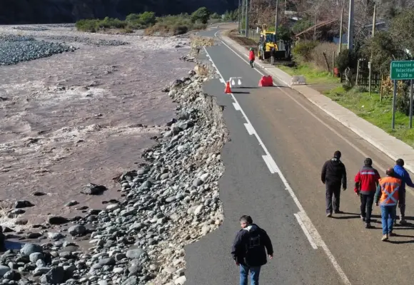 MOP inició trabajos de reposición en la Ruta J-55 tras gestiones del municipio de Romeral