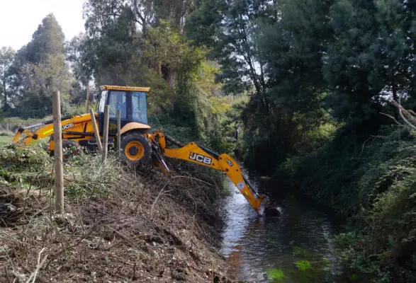 Cuadrillas municipales avanzan en limpieza de canales en Curicó