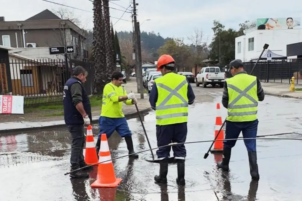 Municipio de Curicó moviliza equipos para atender puntos críticos de la comuna durante sistema frontal