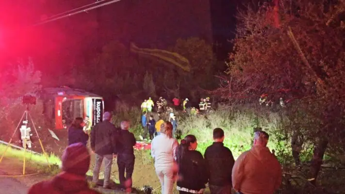 Volcamiento de bus deja al menos 20 lesionados en la Ruta 5 a la altura del Ñuble