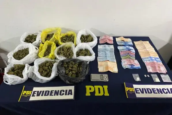 Curicó: PDI desbarata punto de venta de drogas y detiene a dos personas