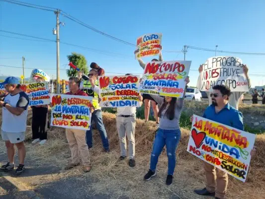 Vecinos protestan por proyecto fotovoltaico en camino a La Montaña de Teno