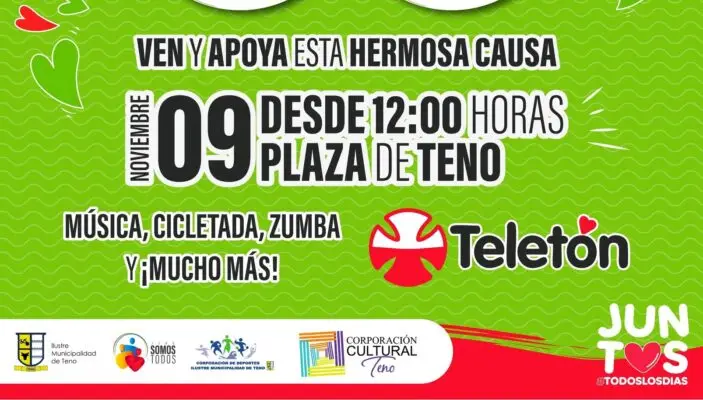 En la Plaza de Teno se realizará gran show por la Teletón este sábado