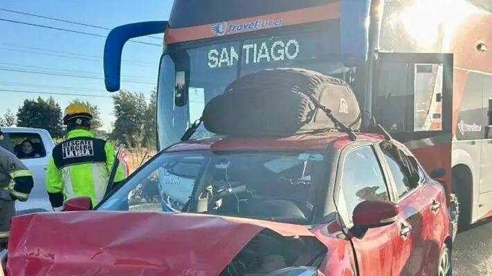 Colisión múltiple en Ruta 5 Sur deja un lesionado y provoca congestión en Lontué