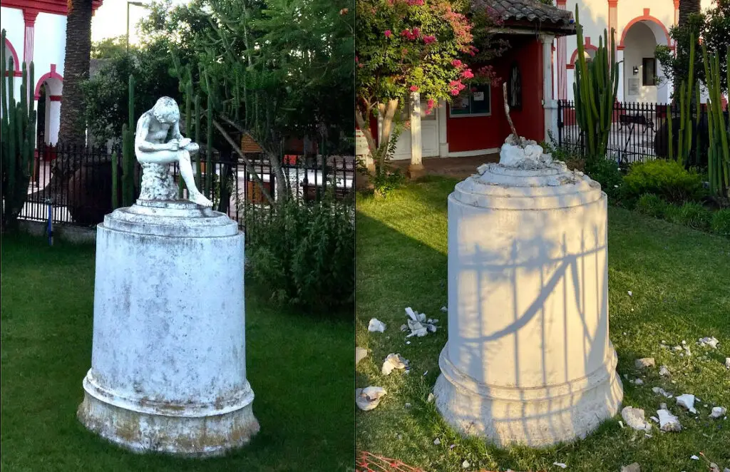 Indignación en Villa Alegre: Vandalizan histórica estatua del Niño de la Espina