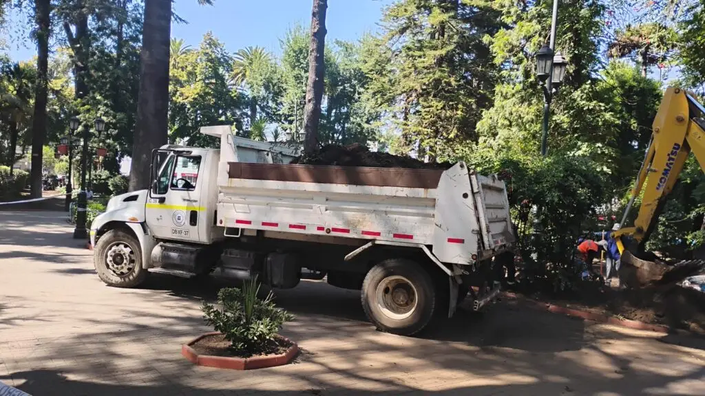 Plaza de Armas de Curicó se renueva con obras de hermoseamiento