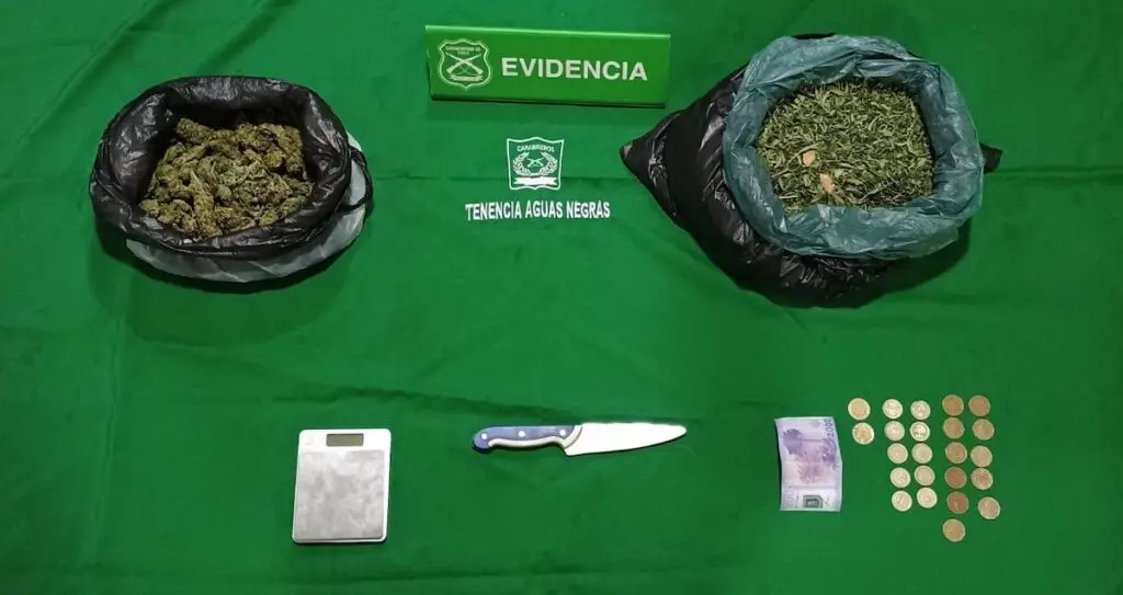 Carabineros de Aguas Negras detiene a sujeto con marihuana y arma blanca