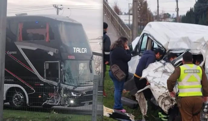 Conductor del furgón siniestrado en Ruta 5 Sur relata su versión del accidente: "Él se cambió de pista"